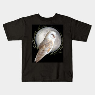 Barn Owl by the moon Kids T-Shirt